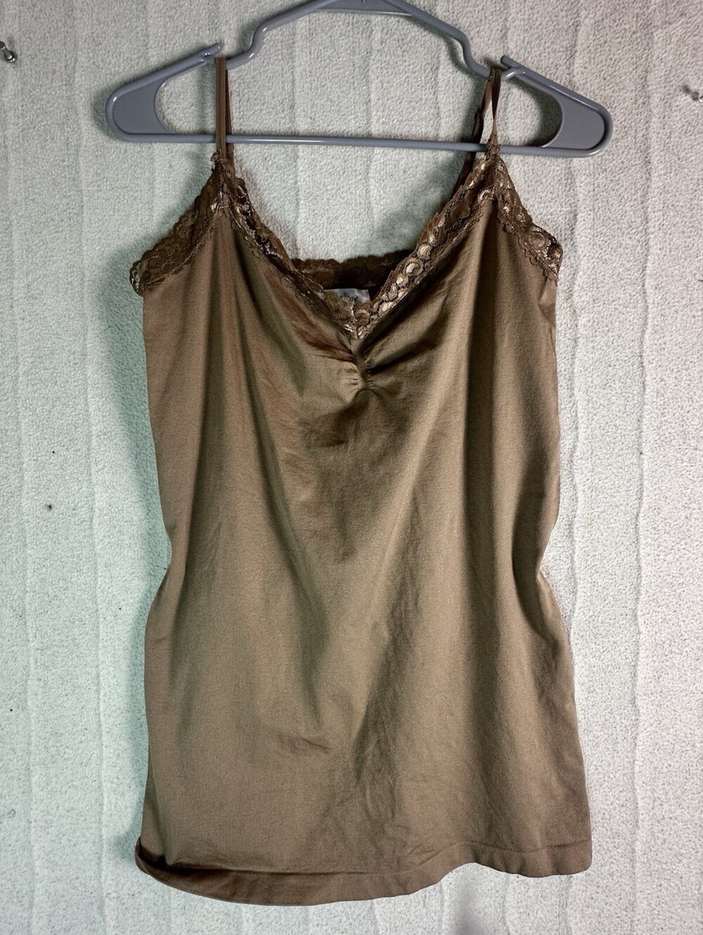 Choice Lace Fitted Stretch  Camisole Taupe Indie Sleaze Y2K XL